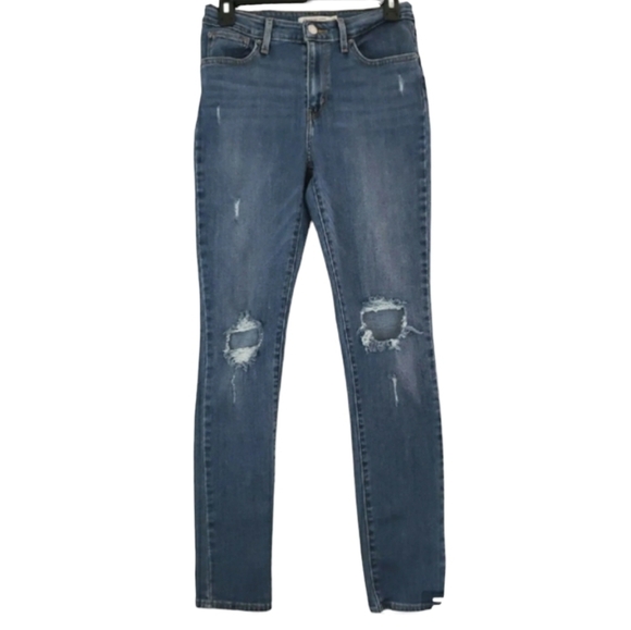 Levi’s Women’s 721 High Rise Skinny Jeans Size 29 Distressed Stretch Denim. - Picture 1 of 12